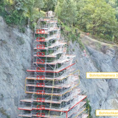 Rock cliff monitoring Dornisporn, Switzerland