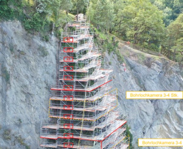 Rock cliff monitoring Dornisporn, Switzerland