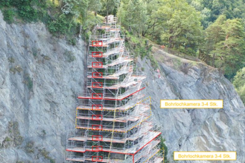 Rock cliff monitoring Dornisporn, Switzerland